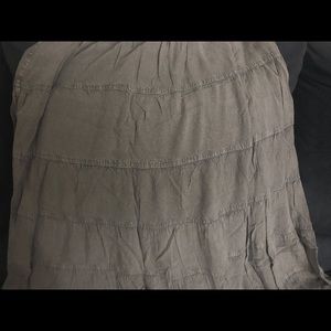 Bohemian Cafe distressed gray tiered maxi skirt